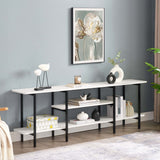 Celine Side 3 Tier Shelf Table Console in White - Ornate Home
