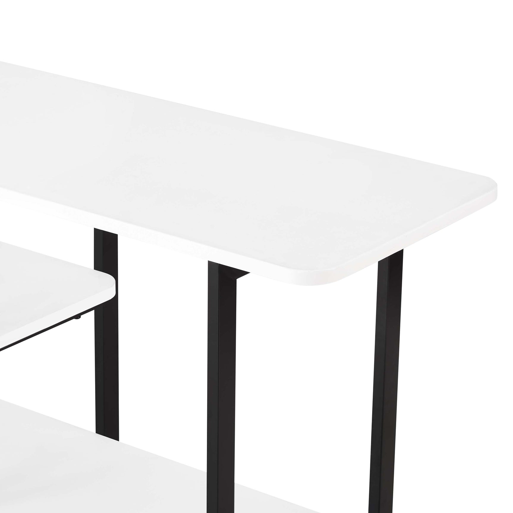 Celine Side 3 Tier Shelf Table Console in White - Ornate Home