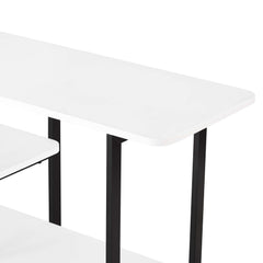 Celine Side 3 Tier Shelf Table Console in White - Ornate Home