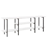 Celine Side 3 Tier Shelf Table Console in White - Ornate Home