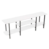 Celine Side 3 Tier Shelf Table Console in White - Ornate Home