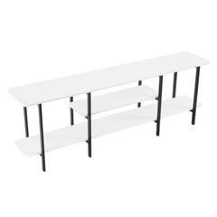 Celine Side 3 Tier Shelf Table Console in White - Ornate Home
