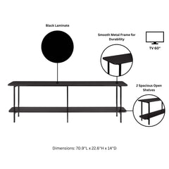 Celine Side Table Console in Black - Ornate Home