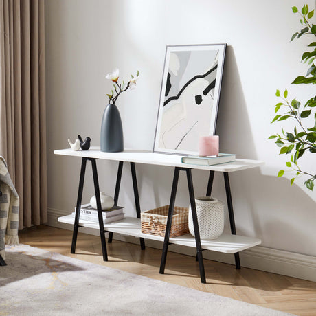 Celine Side Table Console in White - Ornate Home