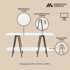 Celine Side Table Console in White - Ornate Home