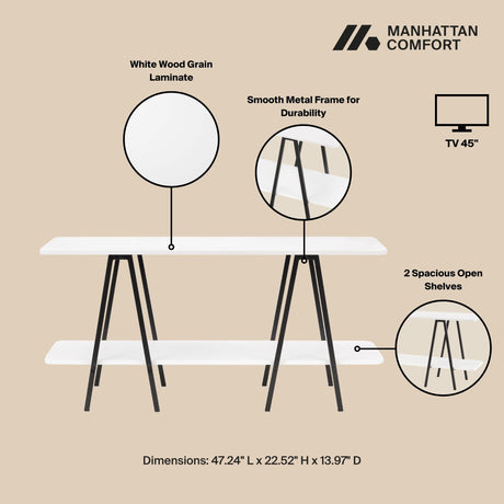 Celine Side Table Console in White - Ornate Home