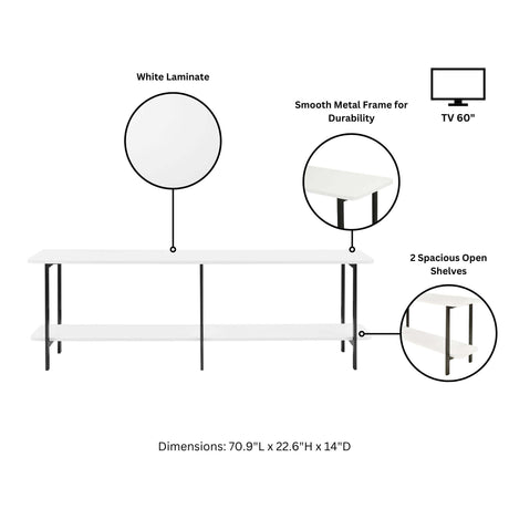 Celine Side Table Console in White - Ornate Home