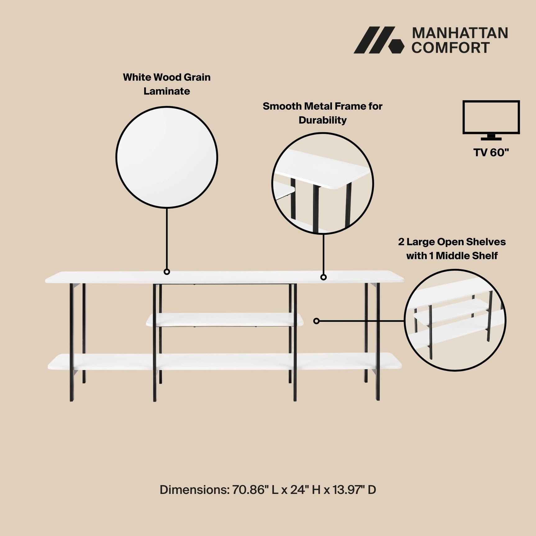 Celine Side Table Console in White - Ornate Home
