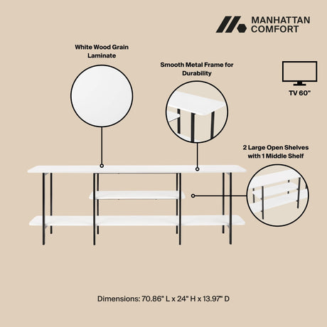Celine Side Table Console in White - Ornate Home