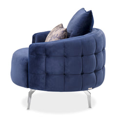 Celine Silver/Indigo Accent Chair - Ornate Home