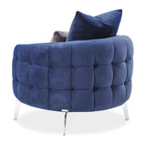 Celine Silver/Indigo Accent Chair - Ornate Home