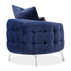 Celine Silver/Indigo Accent Chair - Ornate Home