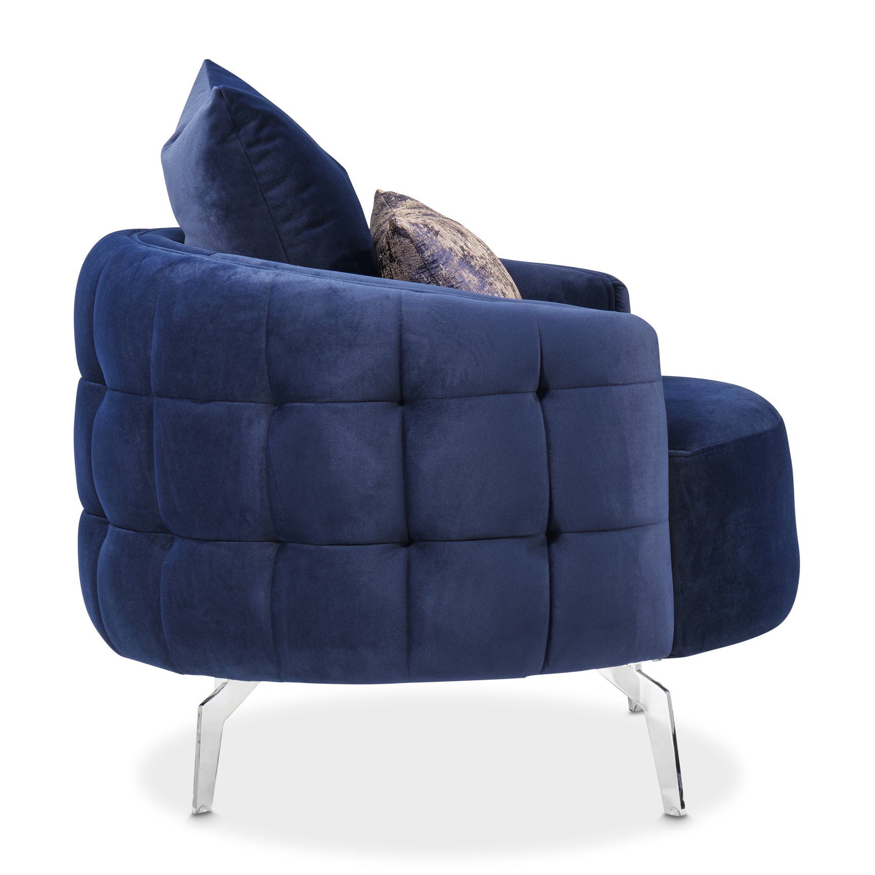 Celine Silver/Indigo Accent Chair - Ornate Home