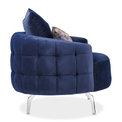 Celine Silver/Indigo Accent Chair - Ornate Home