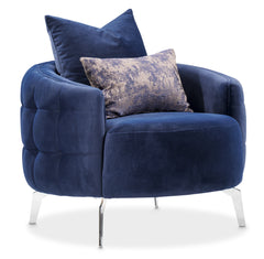 Celine Silver/Indigo Accent Chair - Ornate Home