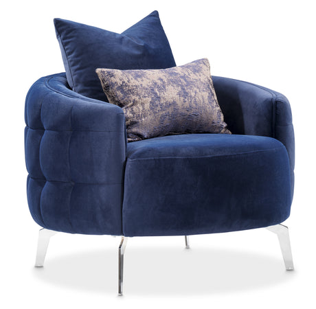 Celine Silver/Indigo Accent Chair - Ornate Home