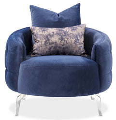 Celine Silver/Indigo Accent Chair - Ornate Home