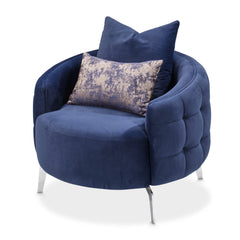 Celine Silver/Indigo Accent Chair - Ornate Home