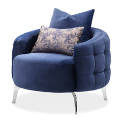 Celine Silver/Indigo Accent Chair - Ornate Home