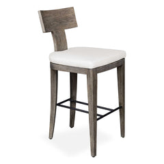 Cellini Weathered Gray/White Outdoor Bar Stool - Ornate Home