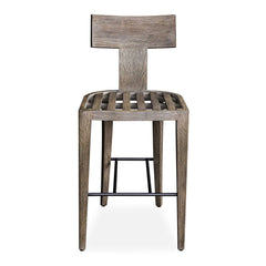 Cellini Weathered Gray/White Outdoor Bar Stool - Ornate Home