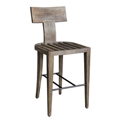 Cellini Weathered Gray/White Outdoor Bar Stool - Ornate Home