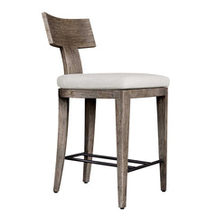 Cellini Weathered Gray/White Outdoor Counter Stool - Ornate Home