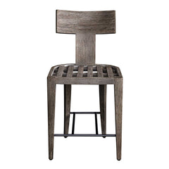 Cellini Weathered Gray/White Outdoor Counter Stool - Ornate Home