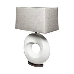 Celtica White Resin Ring-Shaped Base Table Lamp