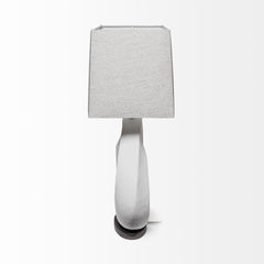 Celtica White Resin Ring-Shaped Base Table Lamp
