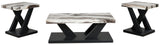 Cendill Dark Brown/White/Black Occasional Table Set (Set of 3) (Online Special Price) - Ornate Home