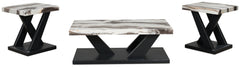 Cendill Dark Brown/White/Black Occasional Table Set (Set of 3) - Ornate Home