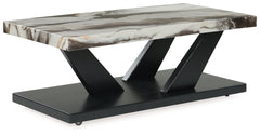 Cendill Dark Brown/White/Black Occasional Table Set (Set of 3) - Ornate Home