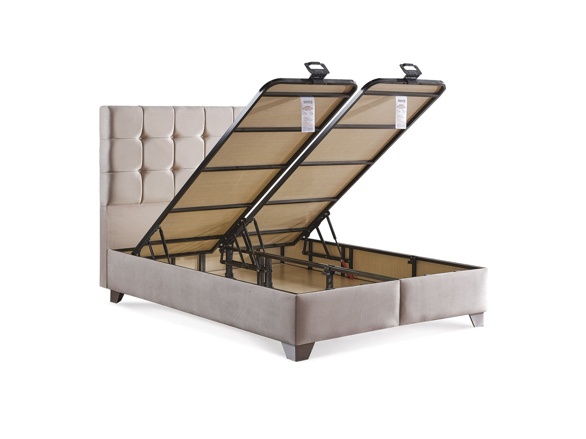 Cenova Cream Storage Bed With Headboard - Ornate Home