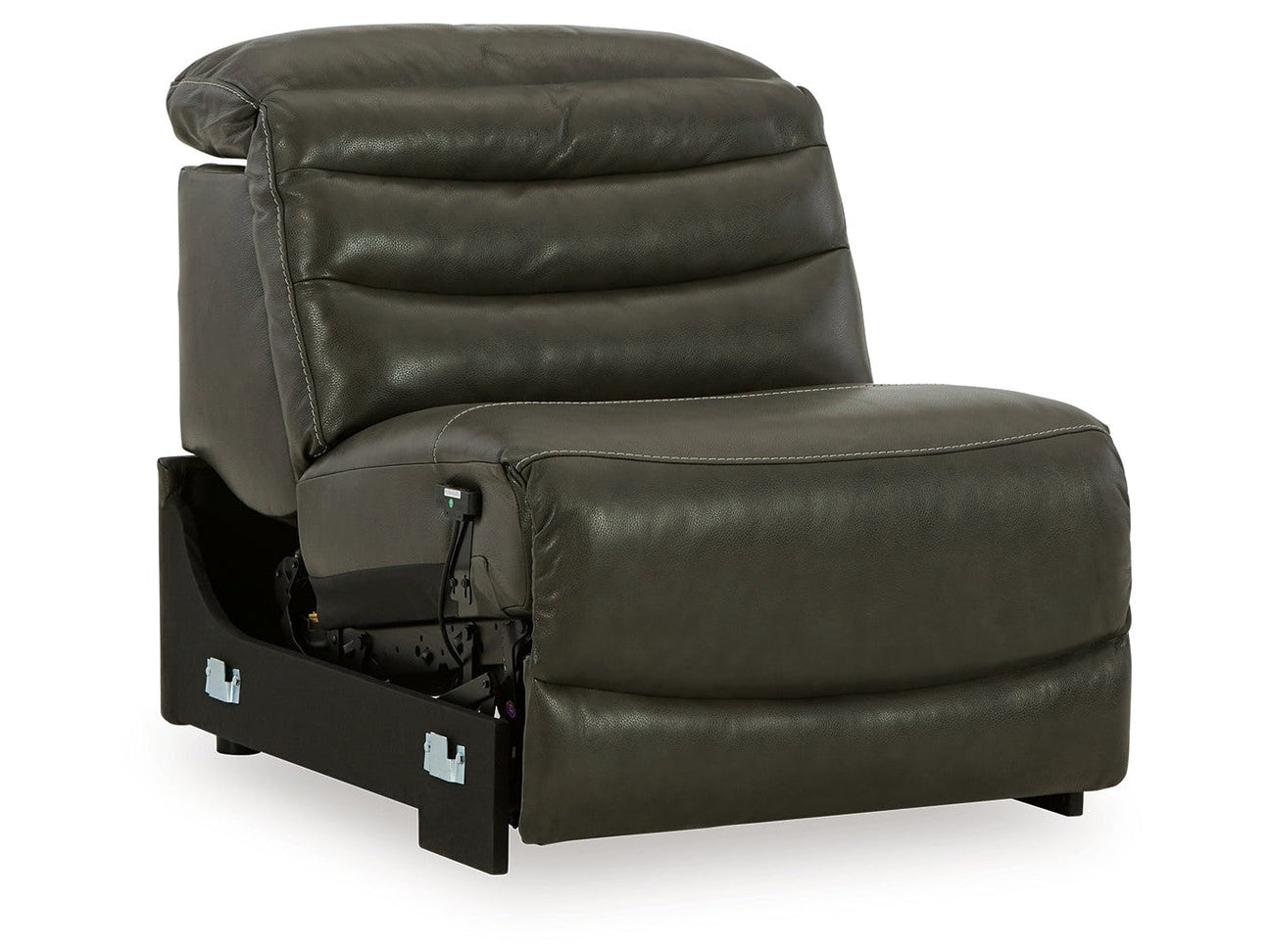 Center Line Dark Gray 3-Piece Sectional Sofa and 3-Piece Loveseat with Console (Online Special Price) - Ornate Home