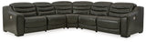 Center Line Dark Gray 5-Piece Power Reclining Sectional - Ornate Home