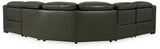 Center Line Dark Gray 5-Piece Power Reclining Sectional - Ornate Home