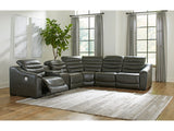 Center Line Dark Gray 6-Piece Power Reclining Sectional - Ornate Home