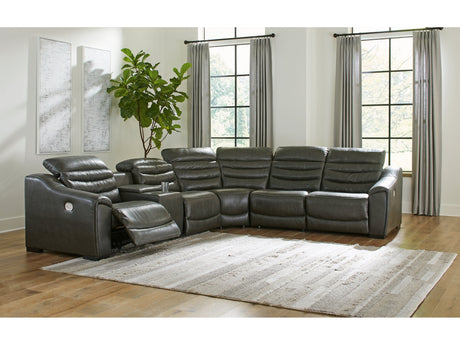 Center Line Dark Gray 6-Piece Power Reclining Sectional - Ornate Home