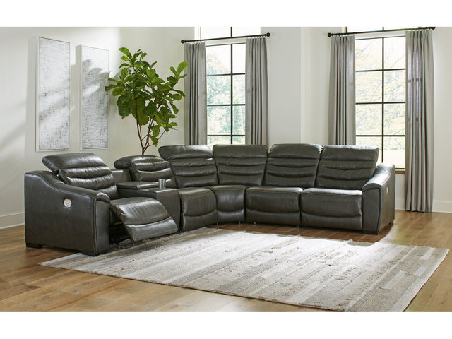 Center Line Dark Gray 6-Piece Power Reclining Sectional - Ornate Home