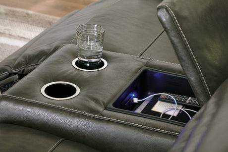 Center Line Dark Gray 6-Piece Power Reclining Sectional - Ornate Home