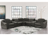 Center Line Dark Gray 7-Piece Power Reclining Sectional - Ornate Home