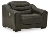 Center Line Dark Gray Power Recliner - Ornate Home
