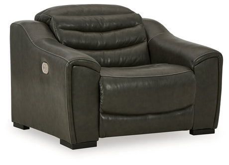 Center Line Dark Gray Power Recliner - Ornate Home