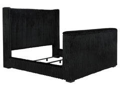 Centergrove Black Upholstered California King Wingback TV Bed - Ornate Home