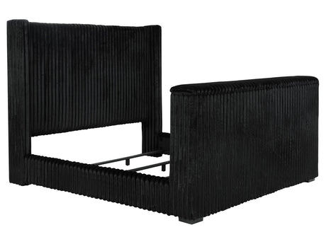 Centergrove Black Upholstered California King Wingback TV Bed - Ornate Home