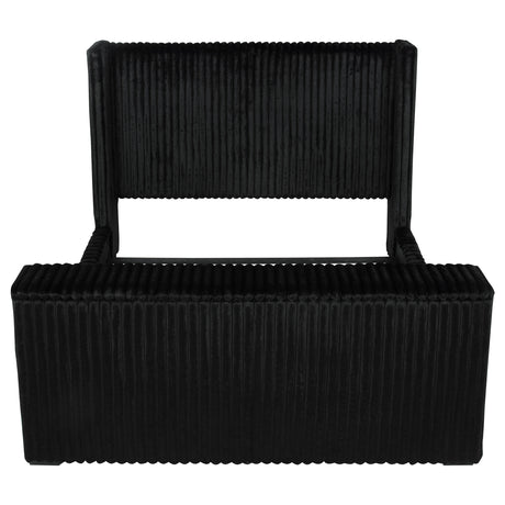 Centergrove Black Upholstered California King Wingback TV Bed - Ornate Home