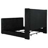 Centergrove Black Upholstered California King Wingback TV Bed - Ornate Home