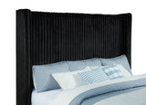 Centergrove Black Upholstered California King Wingback TV Bed - Ornate Home
