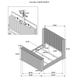 Centergrove Black Upholstered California King Wingback TV Bed - Ornate Home